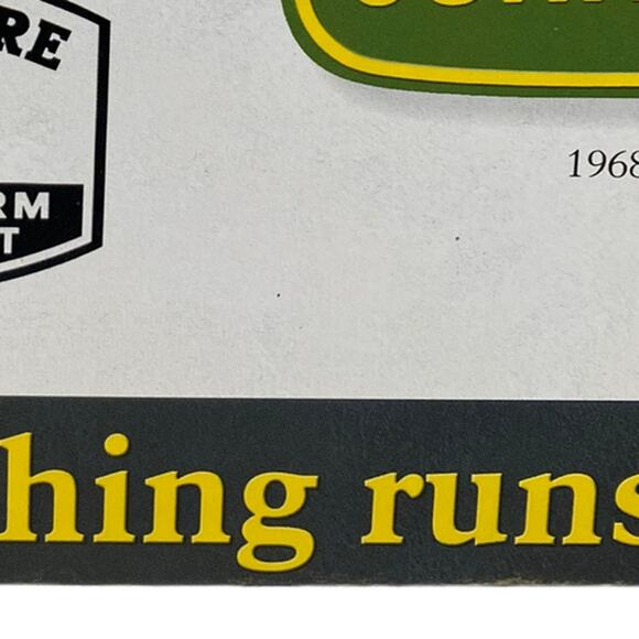 John Deere Tractor Logo Chart Tin Sign New with Backing - Picture 5 of 9